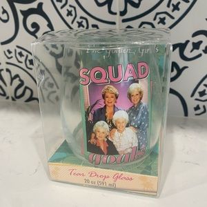 The Golden Girls Tear Drop Wine Glass New Betty White Bea Arthur Rue McClanahan